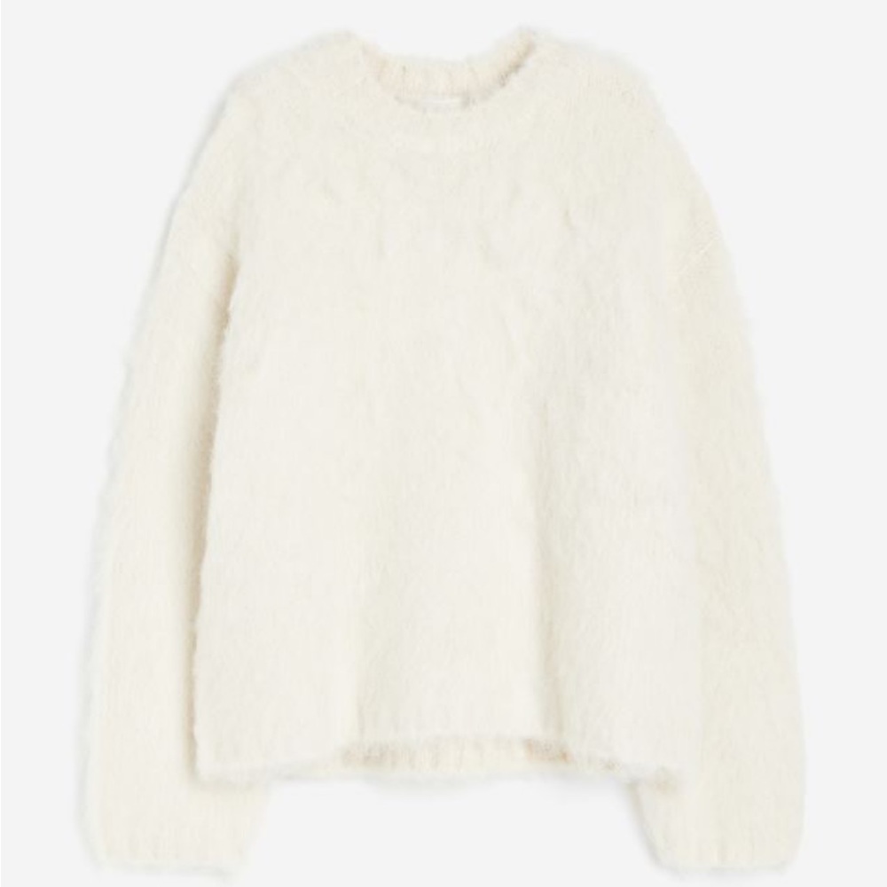 H&M Mohair Blend sweater in Cream. Size S